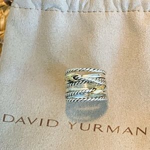 David Yurman 18k crossover ring 925 size 5 / 5.5